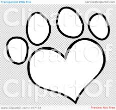 Black And White Paw Print Puppy Clipart Printable Heart Shape Pattern Clipart Outlined Heart Shaped Dog Paw Print Royalty Free Vector Dog Paw Tattoo Paw Tattoo Dog Tattoos