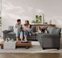 Linsy Home 123" Cloud Modular Sectional Sofa for Living Room, L-Shaped  Cloud Sofa Couch with Corduroy Fabric, 3 Seat Oversized Couch with Movable  ...
