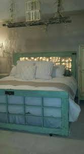 Glass Panel Doors Made Into Head And Foot Boards For Bed Rustic Bedroom Decor Bedroom Decor Rustic Bedroom