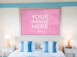 Maybe you would like to learn more about one of these? Large Canvas Frame On Bedroom Wall Mockup Mediamodifier