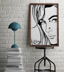 This stunning pineapple poster is an original pen illustration printed on old book page. Woman Pop Art Poster Fashion Illustration Wall Art Modern Home Decor Cute Girl Room Hipster Wall Art Poster 24x3 Pop Art Posters Poster Wall Art Home Decor