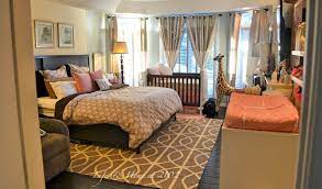 Turn your closet in your master bedroom into a miniature nursery! 51 Shared Master Bedroom And Nursery Ideas Nursery Master Bedroom Nursery Shared Nursery