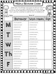 Weekly Behavior Chart Editable Free