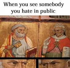 When You See The Last Part Of Pizza And Someone Else Wants It Funny Art Memes Funny Art History Classical Art Memes