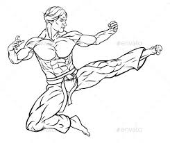 Flying Kick Karate Or Kung Fu Man Kung Fu Martial Arts Marvel Drawings Kung Fu