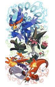 meowscarada, skeledirge, and quaquaval (pokemon) drawn by makoto_ikemu |  Danbooru