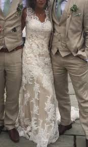 Maggie Sottero Melanie Ivory Over Light Gold Buy This Dress For A Fraction Of The Salon Price On P Bridal Dresses Lace Gold Wedding Dress Wedding Dresses Uk