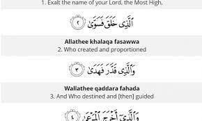 How to use recite in a sentence. Surah Al Ala Transliteration And Translation 87 Easy To Read