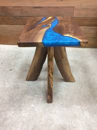 Walnut And Epoxy End Table Resin Furniture Wood Table Design Wood Resin Table