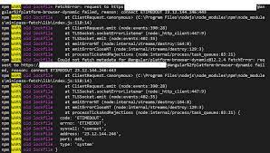 angular - npm i gives code: 'ETIMEDOUT', errno: 'ETIMEDOUT', syscall:  'connect', type: 'system' error - Stack Overflow