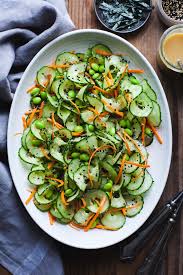Sesame Ginger Miso Cucumber Salad Recipe Cucumber Recipes Recipes Healthy Recipes