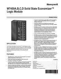 A depends on model (some specific models have fewer). W7459a B C D Solid State Economizera A A Logic Module Hvac