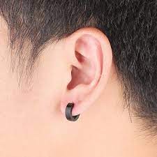 Right Ear Mens Earrings Studs Black Earrings Men Guys Ear Piercings