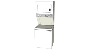 They take up half the space of separate machines, and you don't have to transfer clothes between them. Washer Dryer Stacked 27 In 3d Warehouse