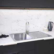 Howdens 3m X 38mm Square Edge Calacatta Marble Effect Laminate Worktop Laminate Worktop Calacatta Marble Kitchen Surfaces