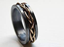 Mens Wedding Band Viking Celtic Wedding Ring Gold Braided Ring Black Silver Gold Promise Ring Mens Celtic Wedding Rings Mens Wedding Bands Black Rings