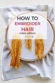 Learn how to embroider hair! How To Embroider Hair Video Tutorials 3 Ways To Stitch Hair Pumora All About Hand Embroidery Sewing Embroidery Designs Embroidery Videos Embroidery Tutorials