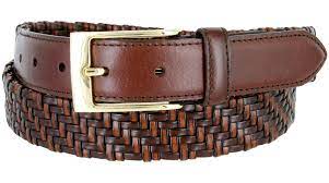 These leather knitted products can be used as a durable, hardwearing material every day. Bl044 Gold Plated Buckle Braided Knitted Genuine Leather Casual Dress Belt 1 1 4 Wide Brown