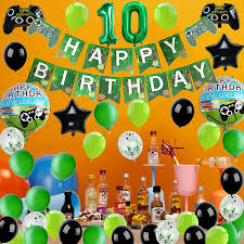Coming at ya, out of round lake, il usa; Buy 53 Pcs Video Game Party Supplies 1th Or 10th Birthday Party Decorations For Boys Including Gaming Banner Green Balloons For Kids Birthday Decorations Online In Turkey B09199p8wt