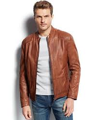 Boss Orange Jips Leather Jacket Coats Jackets Men Macy S Leather Jacket Mens Jackets Boss Leather Jacket