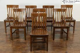 Set Of 8 Vintage Oak Dining Conference Or Boardroom Chairs 33777 Boardroom Chairs Solid Oak Chair Oak Chair