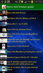 Download latest working version of opera mini and opera mini next for blackberry and blackberry 10 devices. Free Opera Mini Browser New Guide Apk Download For Android Getjar
