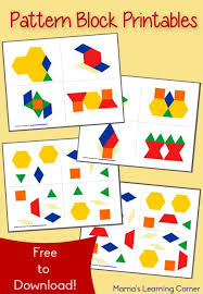 Free Pattern Block Printables Free Pattern Block Printables Math Patterns Pattern Block Printables