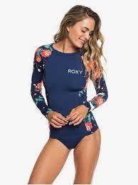 Roxy Roxy Long Sleeve Upf 50 Rashguard Med Blue Garden Lily Sw Big Xbgm In 2021 Long Sleeve Bathing Suit Sleeve Bathing Suit Sporty Swimwear
