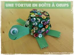 Bricolage avec des boîtes d'oeufs. Bricolage Tortue En Boite A Oeufs La Cour Des Petits