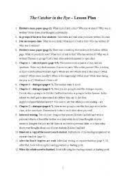 The Catcher In The Rye Lesson Plan Esl Worksheet By Maste