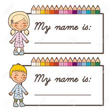 Los nombres de las calles cambian para que los niños las identifiquen más fácilmente. Juego De Dos Pegatinas De Nuevo A La Escuela De Etiquetas De Nombres Para Nino Y Nina Con Copia Espacio Ilustraciones Vectoriales Clip Art Vectorizado Libre De Derechos Image 12103984