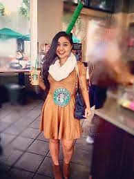 Starbucks Costume Starbucks Coffee Costume Halloween Handmade Handdrawnlogo Diy Fantasias Femininas Fantasias Divertidas Fantasias