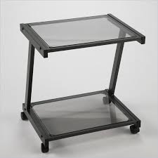 Italian Modern Smoked Glass Printer Cart Cymax Printer Stand Glass Shelves Decor Printer Stands