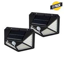Dartwood Outdoor Solar Lights With Motion Sensor 100 Led 450 Lumens Bright Weatherproof Wall Spotlight For Gardens Porches Walkways Patios 2 Pack Target
