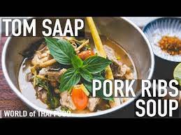 How To Make Tom Saap Spicy Sour Pork Ribs Soup Authentic Thai Food Family Recipe 5 Youtube Pork Ribs Authentic Thai Food Thai Recipes