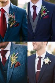 Black And Burgundy Groomsmen Suits 25 Grooms Wedding Suit And Boutonniere Ideas Burgundy Suit Wedding Blue Suit Wedding Navy And Burgundy Wedding