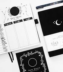 Black And White Bullet Journal Theme Bullet Journal Layouts You Need For Each Phase Of The Moon Bullet Journal Layout Dot Grid Journal Bullet Journal Themes