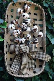 Cotton Boll Tobacco Basket Christmas Gift Housewarming Gift Farmhouse Style Gallery Wall Tobacco Basket Decor Primitive Decorating Country Tobacco Basket
