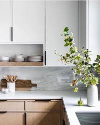 Modern Cabinet Profiles Marble Backsplash Open Shelving This Kitchen From Lauren Nelson Design Has Got Kitchen Inspirations Kitchen Design Kitchen Interior