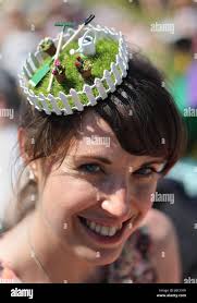 Victoria Wright, wearing a tennis themed fascinator,