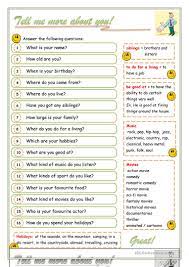 Answer the questions about you. All About You Introduce Yourself English Esl Worksheets For Distance Learning And Physical Classrooms
