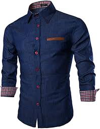 Coofandy Men S Casual Dress Shirt Button Down Shirts Type 01 Dark Blue Small At Amazon Men Mens Casual Dress Casual Dress Shirt Men Long Sleeve Denim Shirt