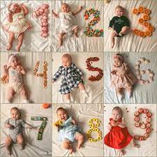 Идеи для фото новорожденных по месяцам