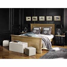 Table De Chevet Avec Tiroirs En Manguier Noire L 54 Cm Versailles Lit Maison Du Monde Lit 180x200 Maison Du Monde