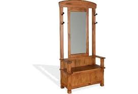 Antique english bamboo hall tree with mirror art deco. Rustic Hall Tree With Storage Bench Sadler S Home Furnishings Hall Trees Coat Racks