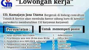 Lowongan Kerja Ud Kamajaya Jasa Utama Purwokerto Berbagai Posisi Loker Swasta