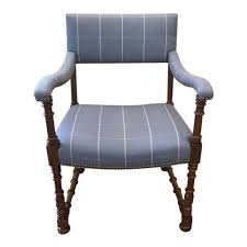 Traditional Hickory Chair Company Blue Wool Blackstone Arm Chair Image 1 Of 12 2500 00 Chair Hickory Chair Side Chairs