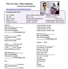 Lyrics © warner chappell music, universal music publishing group, ole media management lp, sony/atv music publishing llc, kobalt music publishing ltd, daniel leal. Simple Future In Music Video Song Lyrics Marc Anthony Vivir Mi Vida