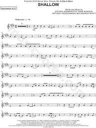Shallow Eb Instrument From A Star Is Born 2018 Sheet Music Alto Or Baritone Saxophone In E Major Download Print Saxophone Sheet Music Alto Sax Sheet Music Saxophone Music