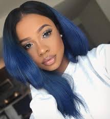 Black And Blue Lace Front Wig Colodo Pre Plucked Ombre Deep Wave Wig Human Hair Remy Brazilian Blue Lace Front Human Hair Wigs For Black Women Hair Color Blue Wig Hairstyles Light Blue Hair